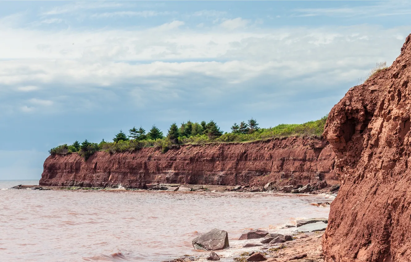 Photo wallpaper sand, sea, open, shore, clay