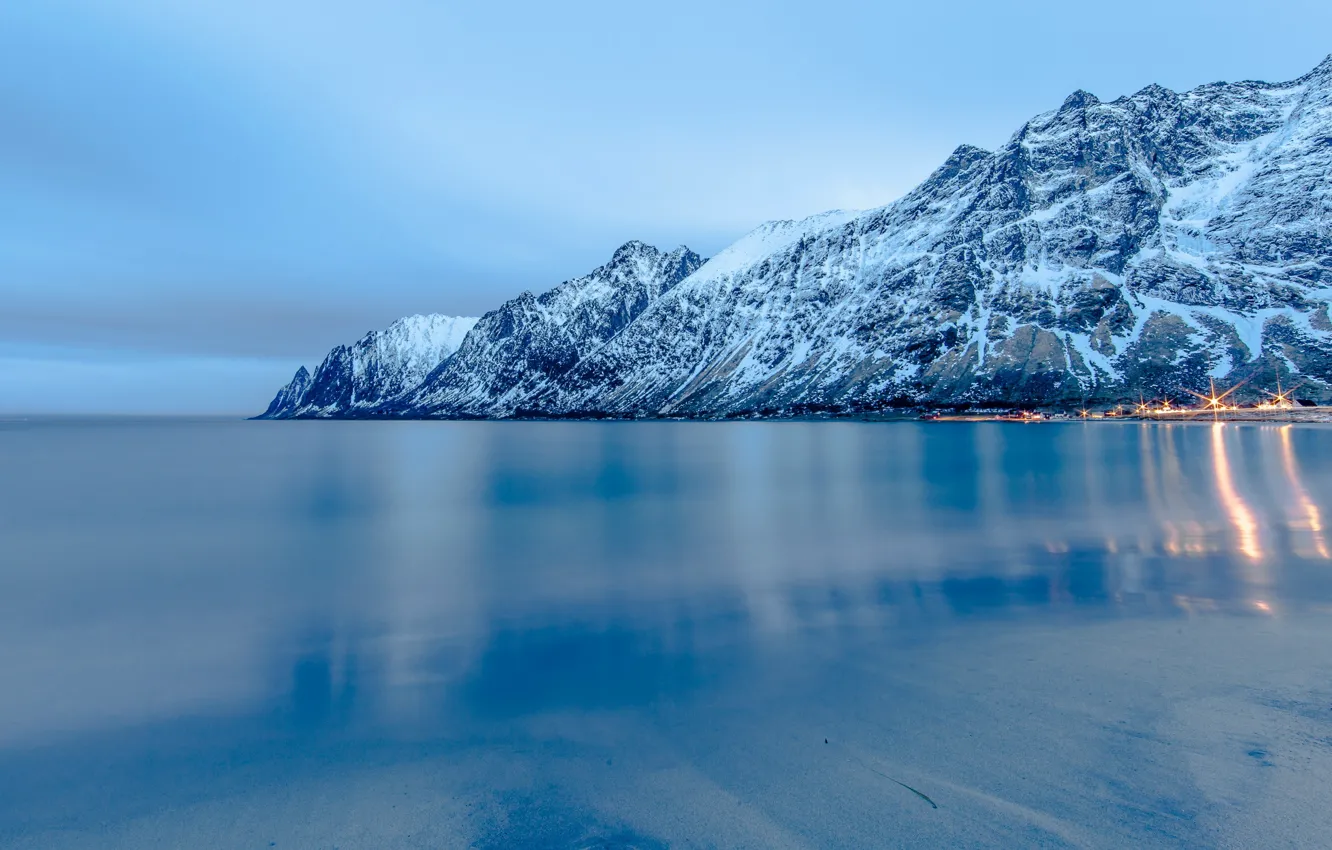 Photo wallpaper landscape, nature, seascape, Norway, Senja, Ersfjord