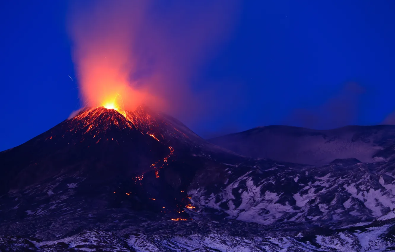 Photo wallpaper the volcano, the eruption, Italy, lava, Italy, Etna, Etna, Sicily