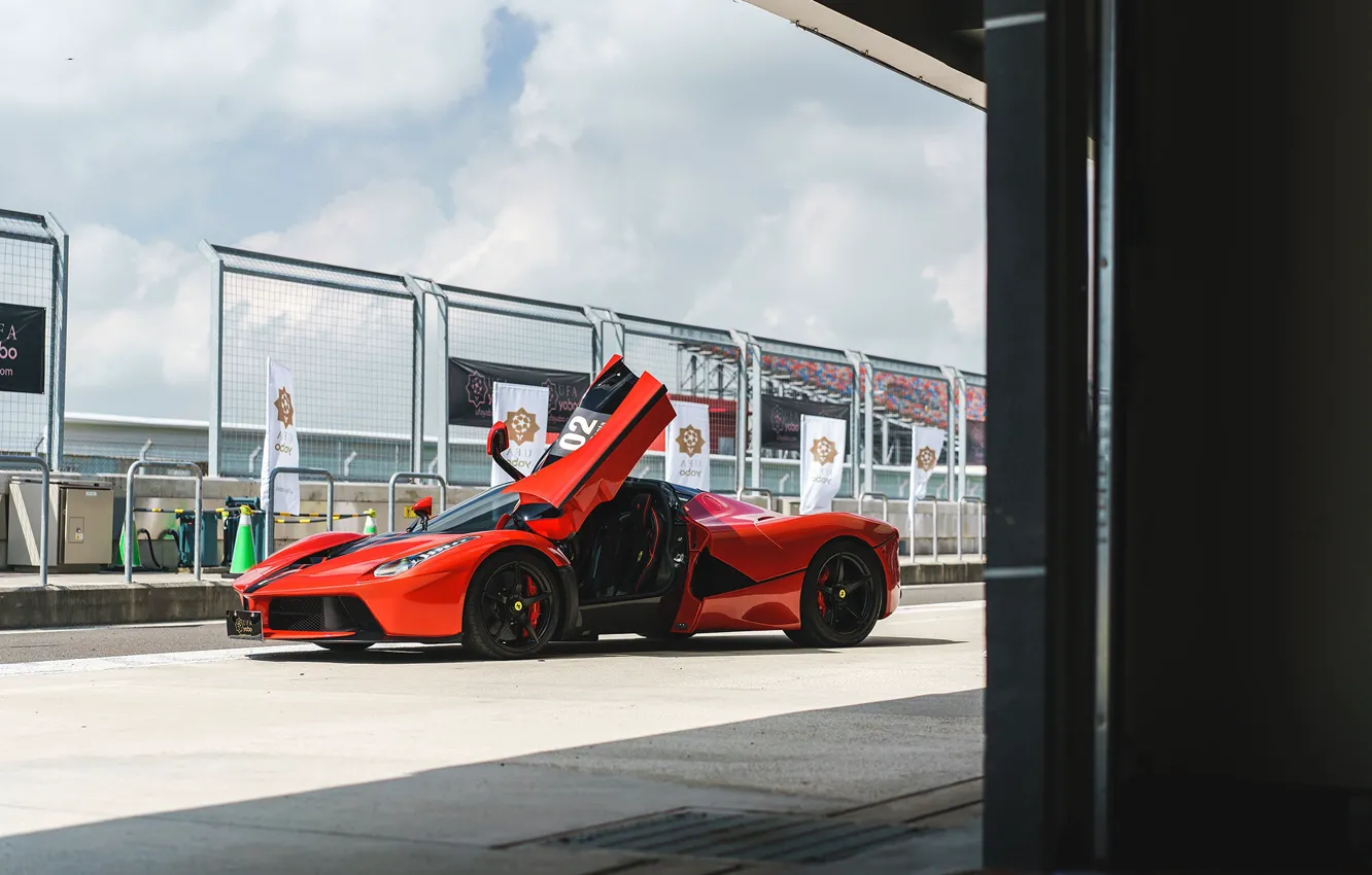 Photo wallpaper Ferrari, Red, LaFerrari