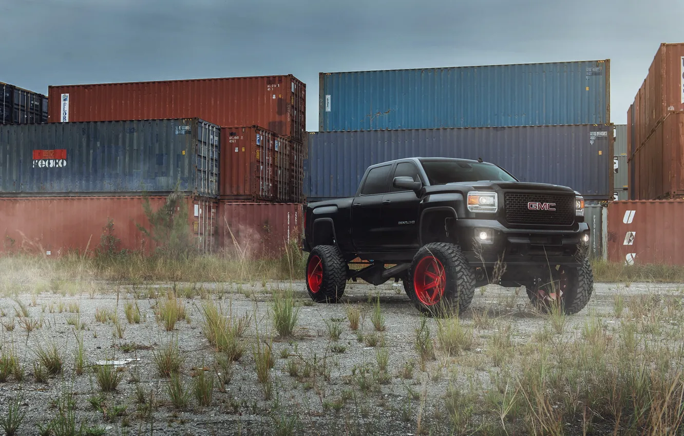 Photo wallpaper car, tuning, SUV, black, pickup, GMC, Denali, 2500