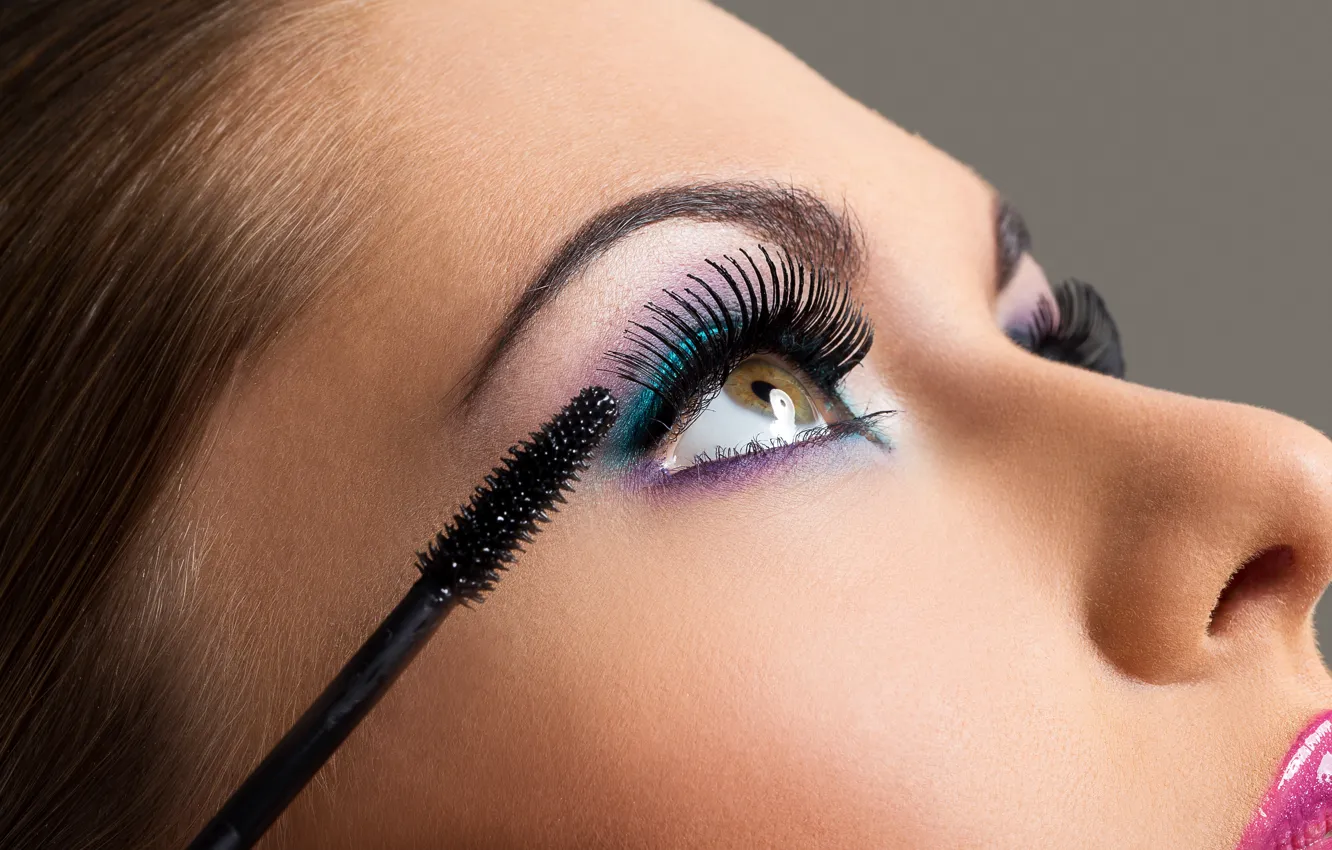 Photo wallpaper woman, eyes, eyelashes, Makeup