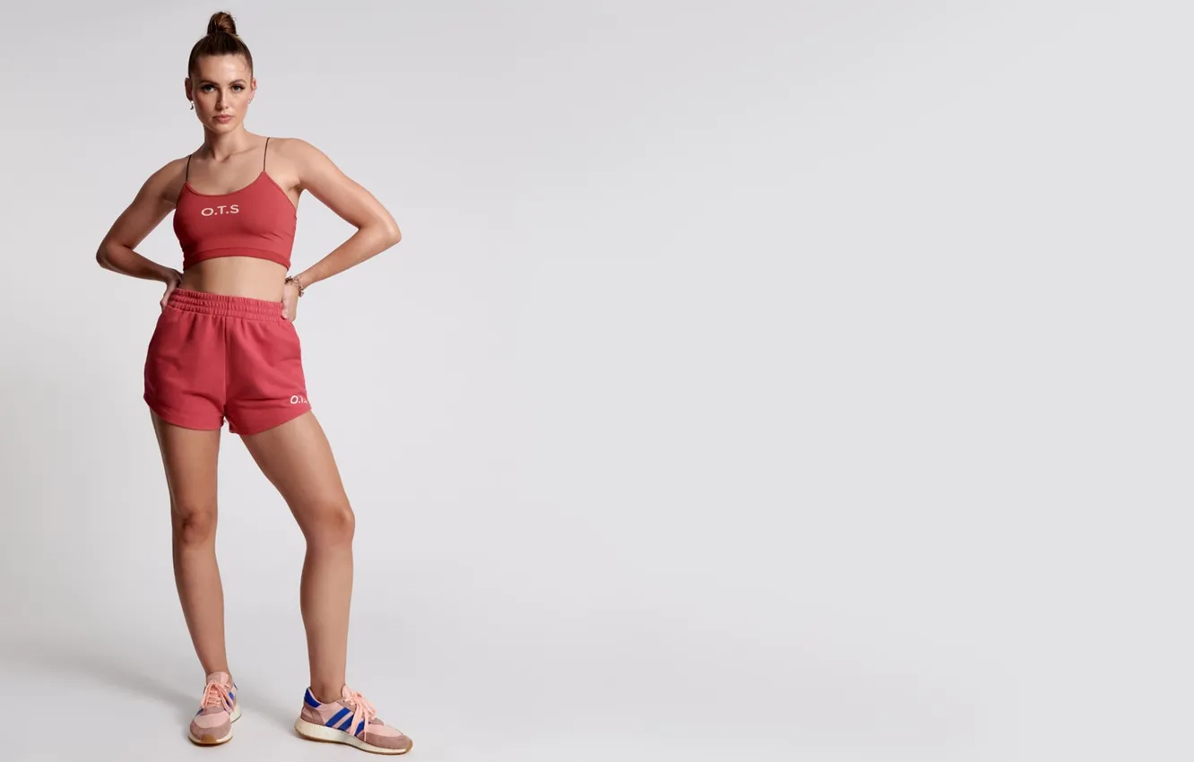 Photo wallpaper girl, shorts, model, tank top