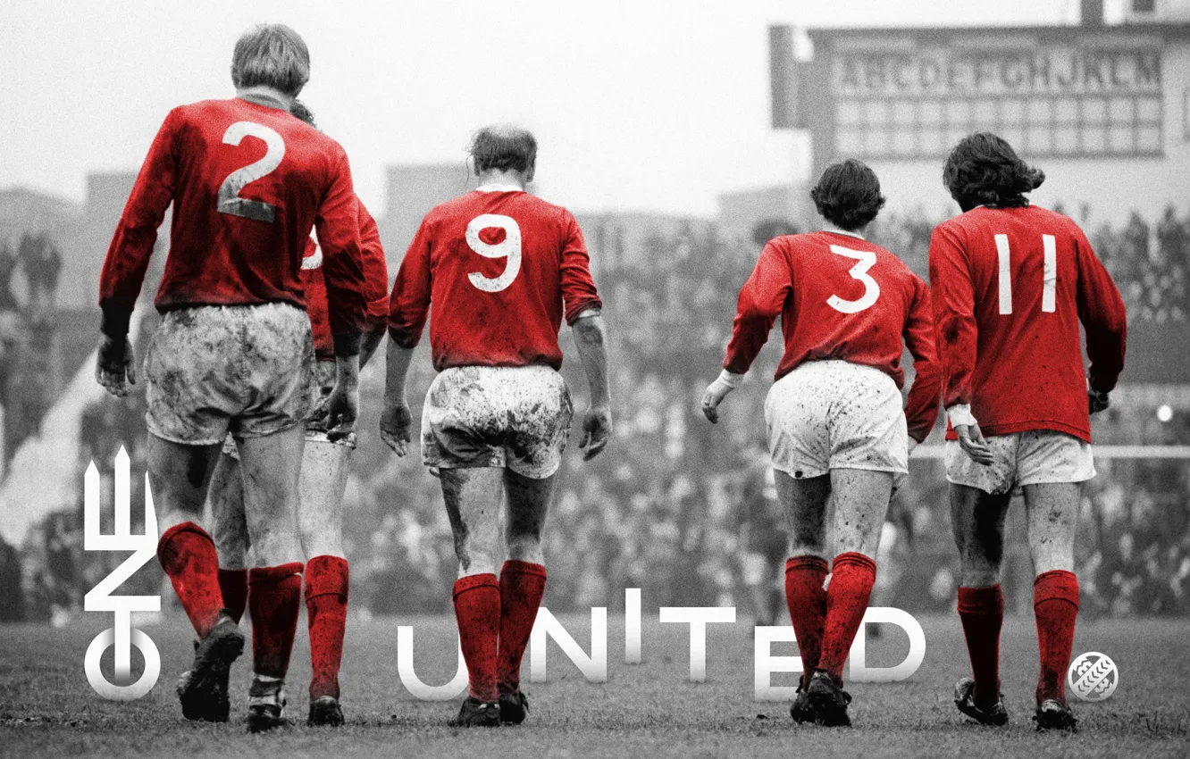 Photo wallpaper Manchester United, Manchester United, George Best, ONE UNITED, Sir Bobby Charlton, Sir Bobby Charlton, George …