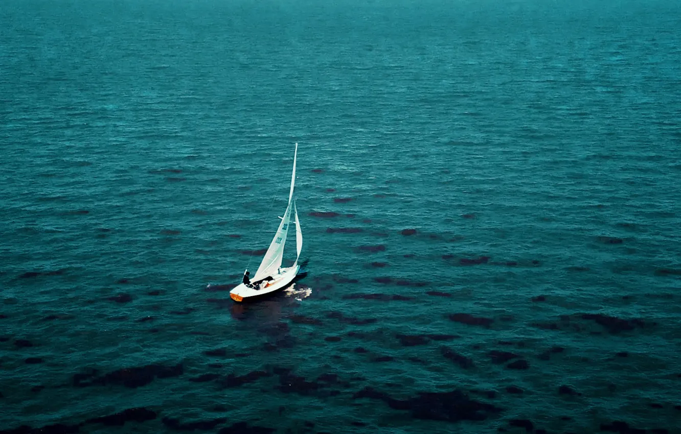 Photo wallpaper water, the ocean, boat, yacht, ocean, infinity, the vastness, Navigator