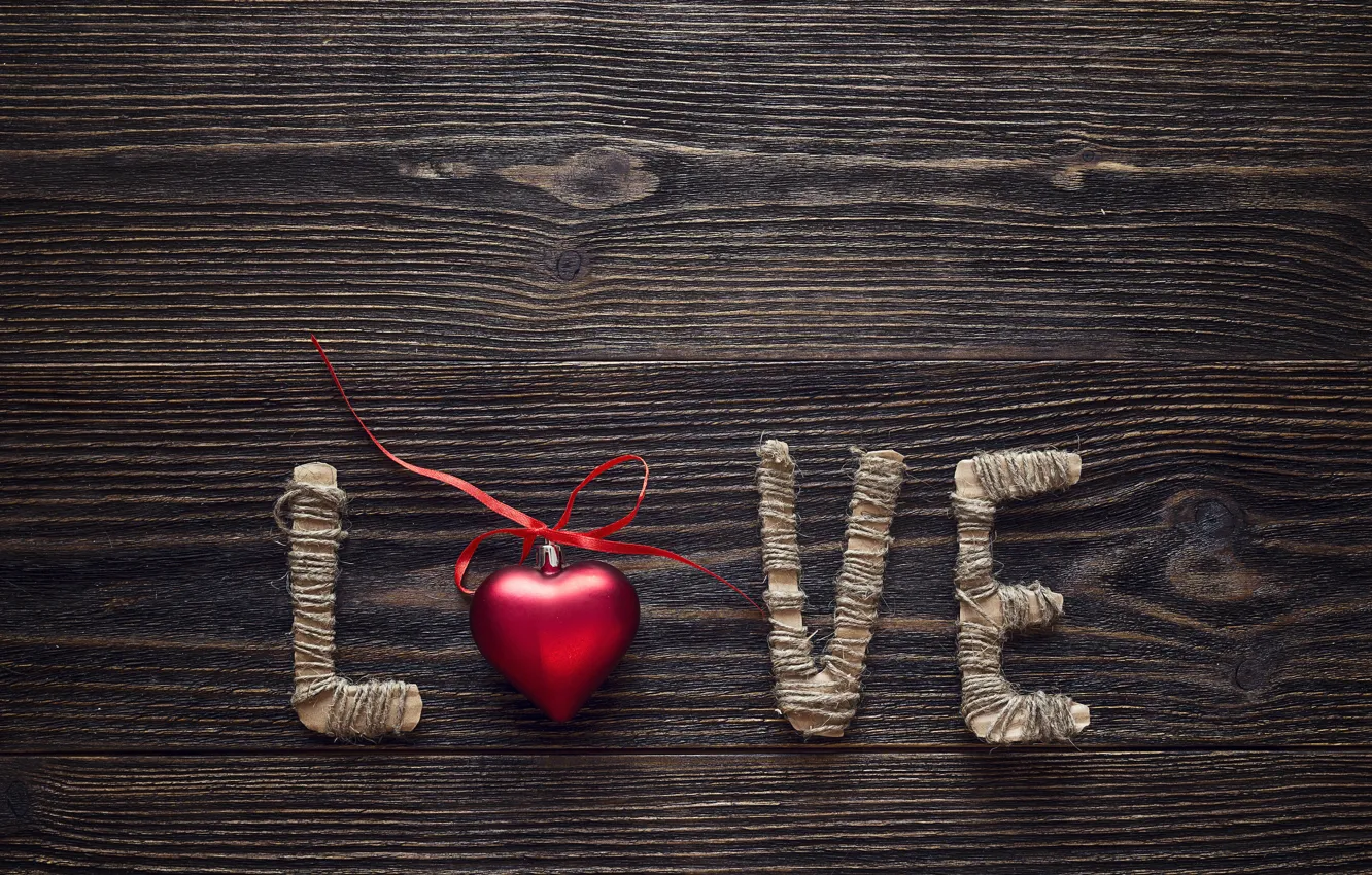 Photo wallpaper love, heart, love, heart, wood, romantic, Valentine's Day
