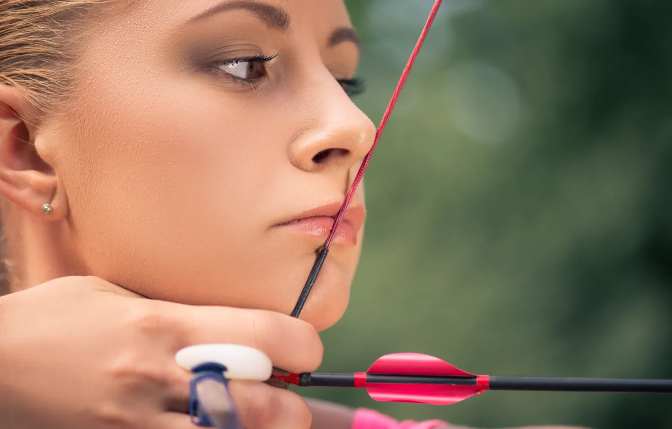 Photo wallpaper woman, Arrow, rope, archery, targeting