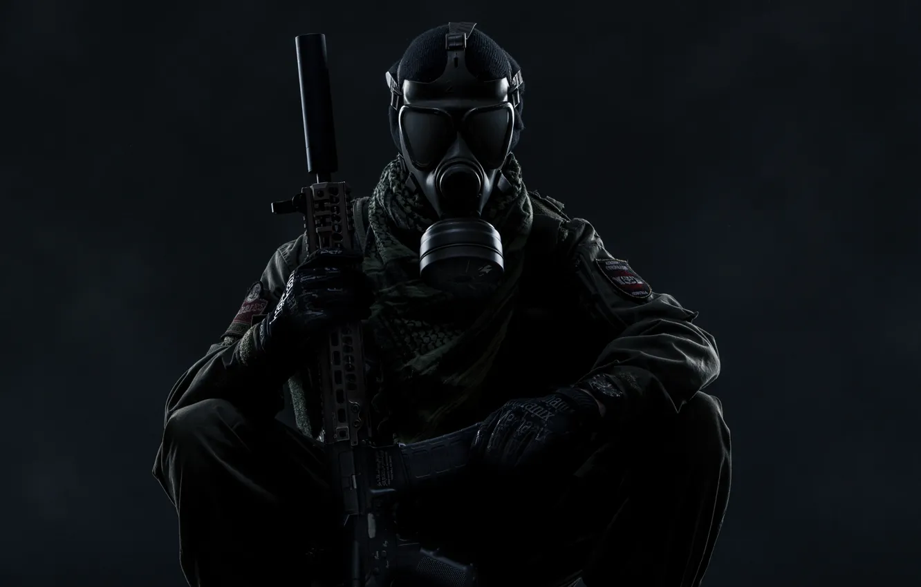 Photo wallpaper weapons, gas mask, Scout, Tom Clancy’s Ghost Recon