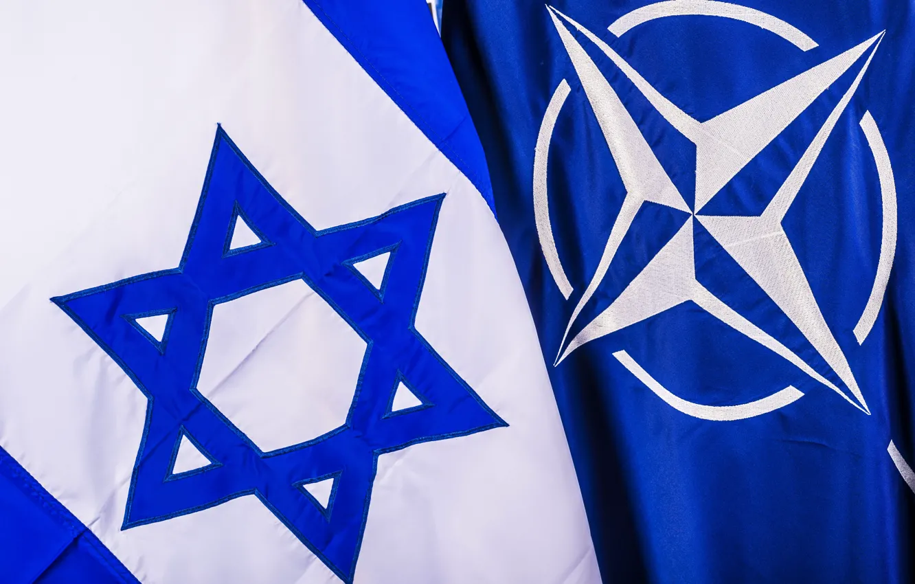 Photo wallpaper flags, NATO, Israel