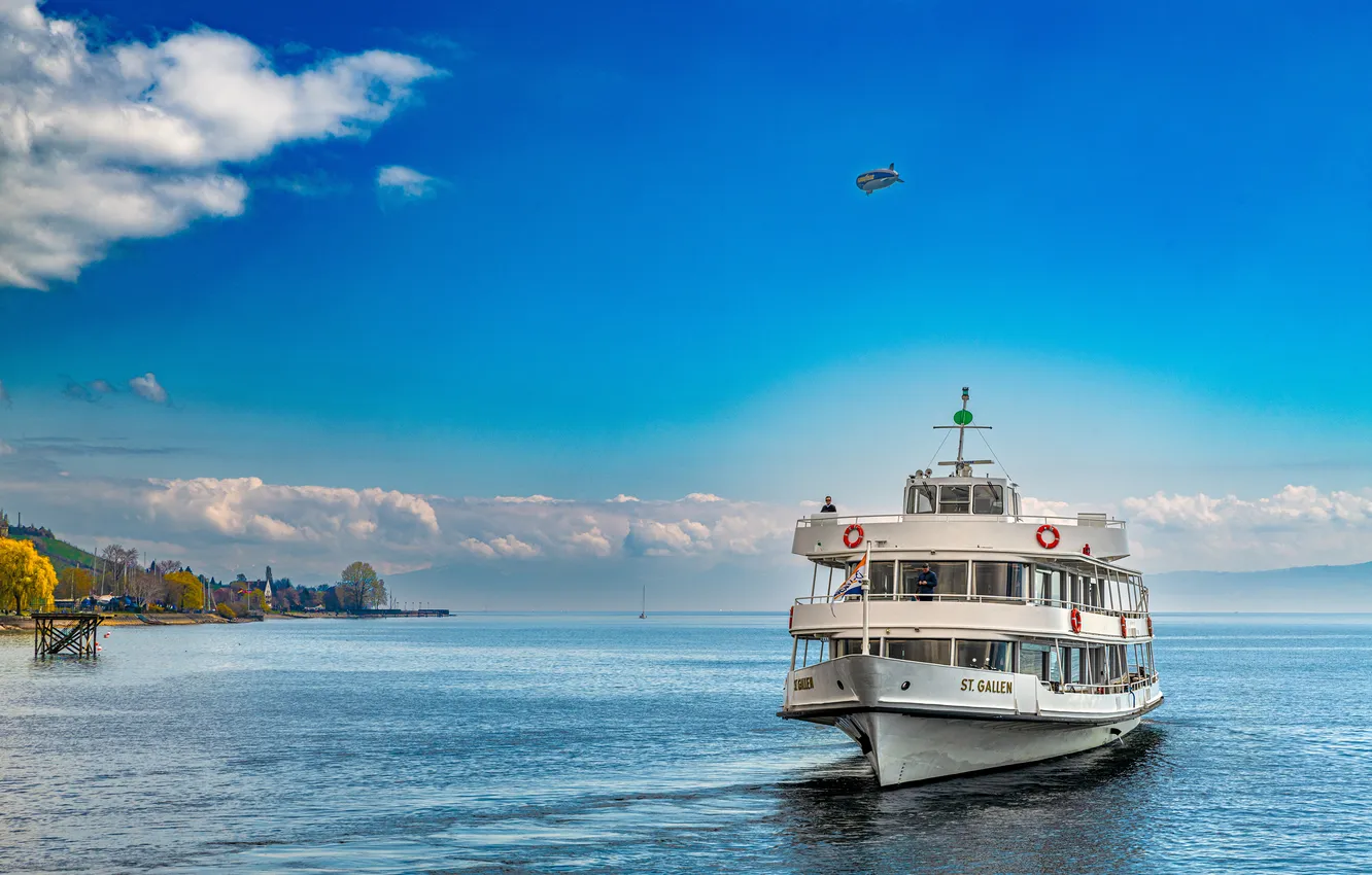 Photo wallpaper lake, Germany, Bodensee, River court