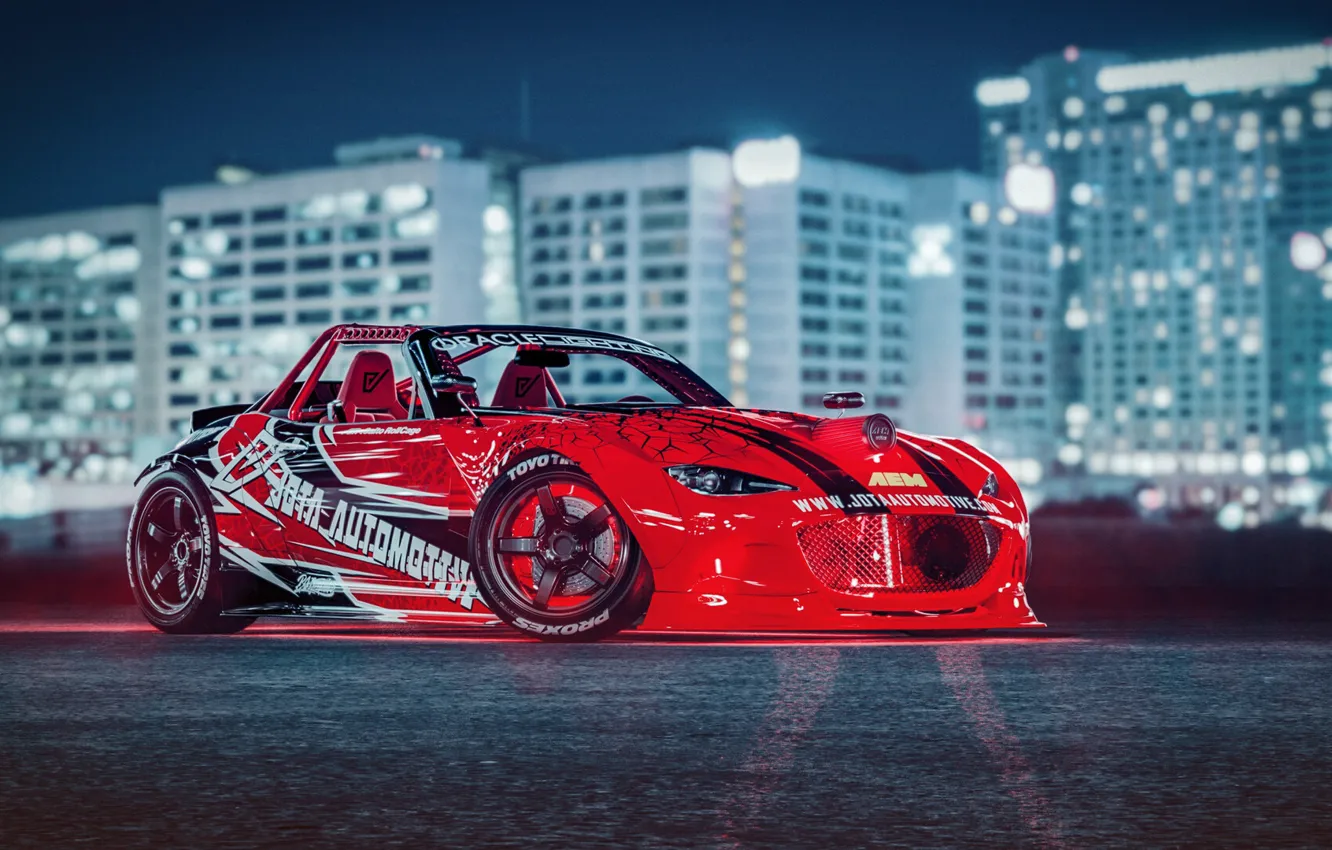 Photo wallpaper Red, Auto, Machine, Tuning, Drift, Car, Auto, Render