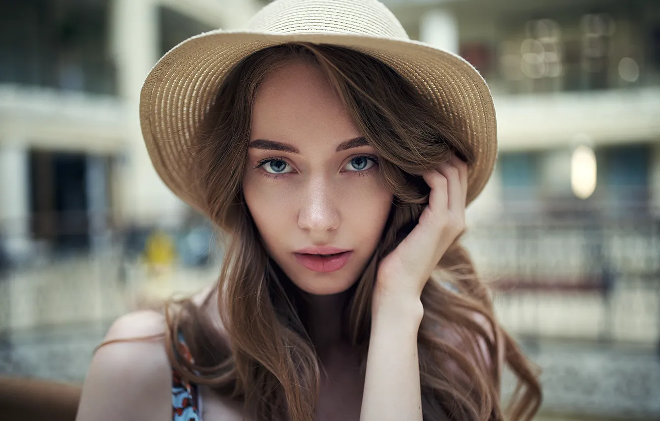 Photo wallpaper girl, hat, Michael Bazaars, Polina Share