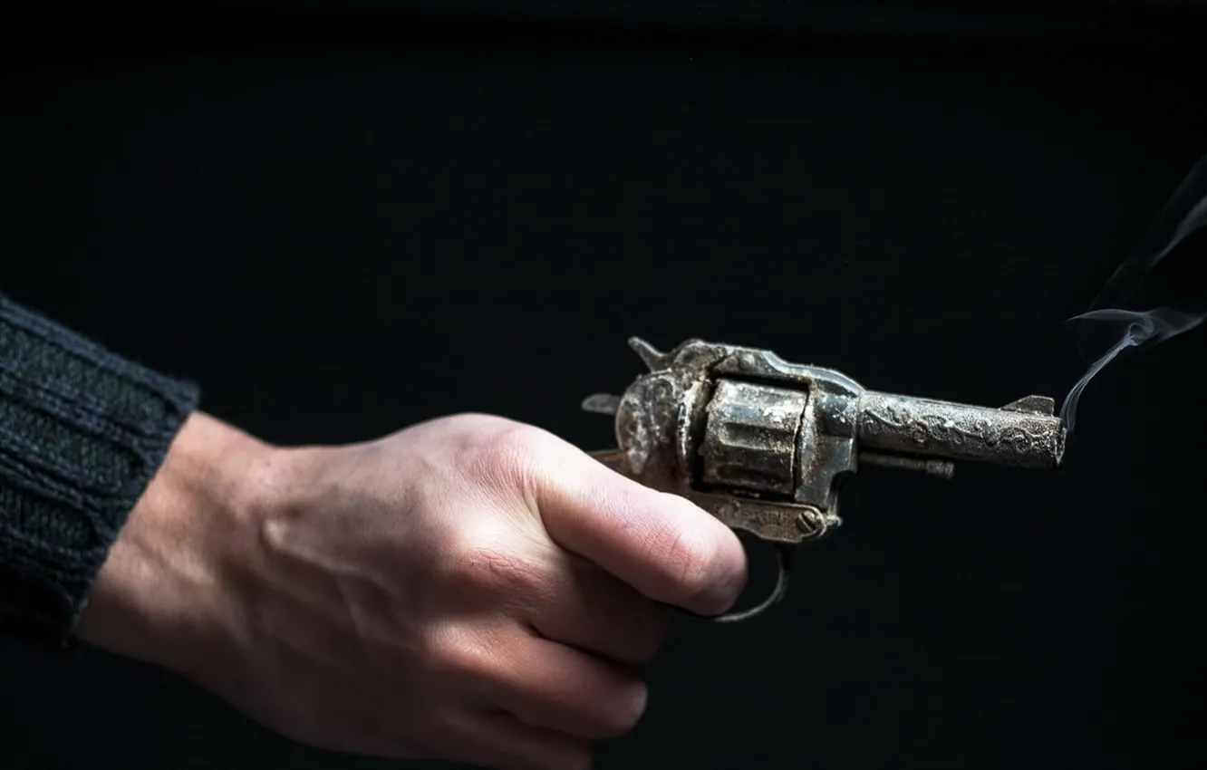 Photo wallpaper weapons, hand, revolver