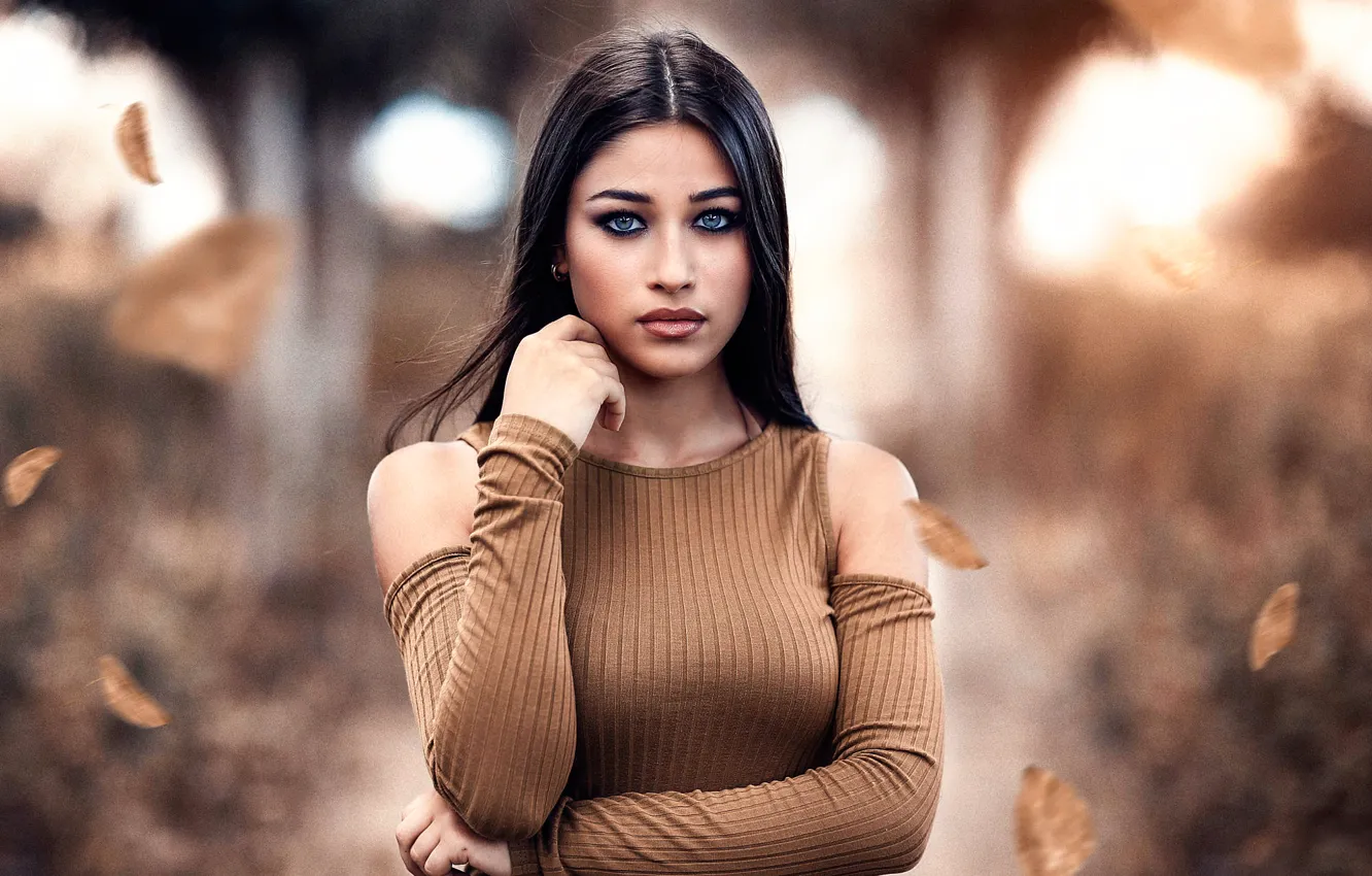 Photo wallpaper autumn, girl, sponge, the beauty, Alessandro Di Cicco, Sweet Honey