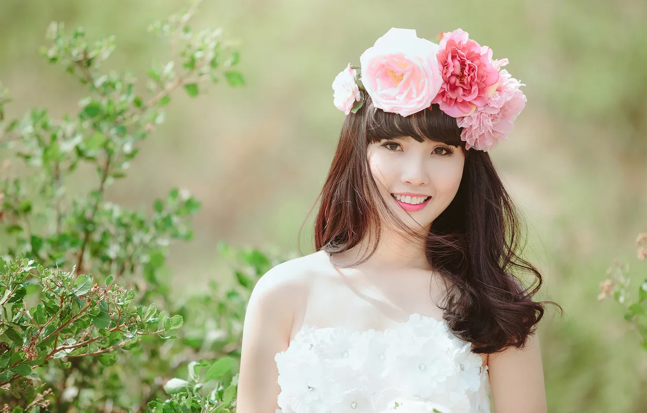 Photo wallpaper look, girl, Asian