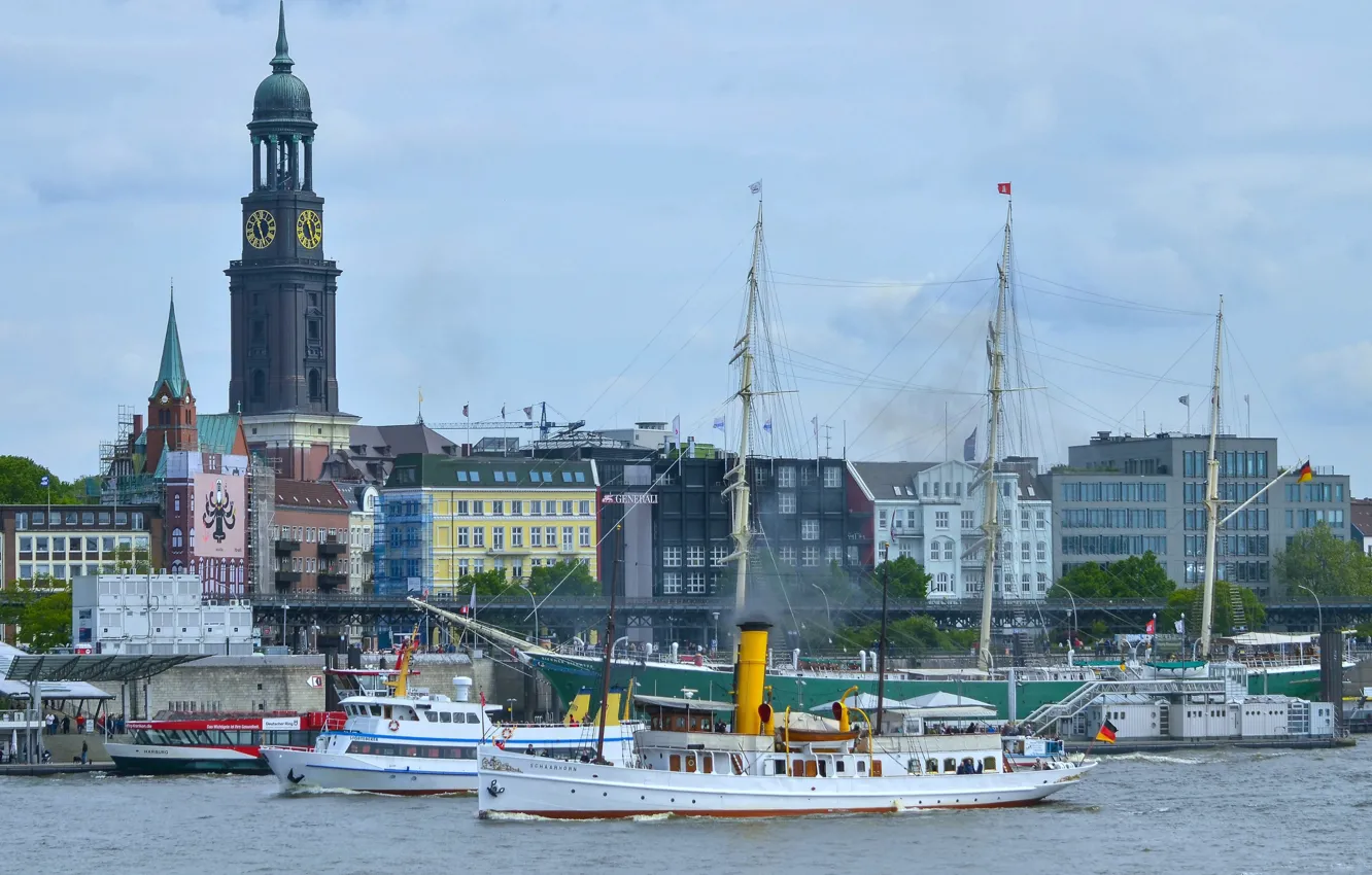 Photo wallpaper ship, Germany, Hamburg