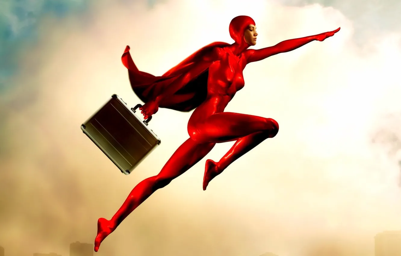 Photo wallpaper red, suitcase, Hero