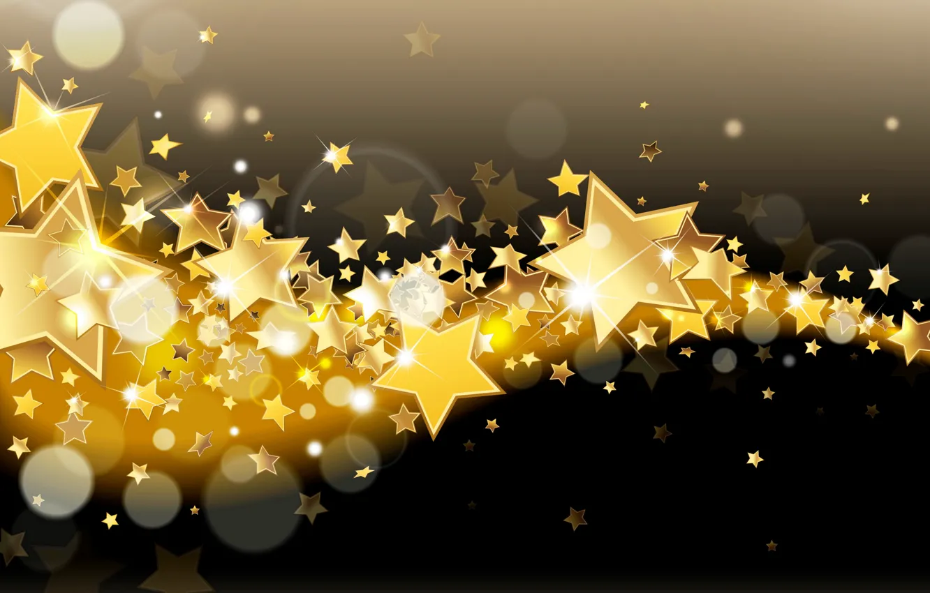 Photo wallpaper stars, lights, background, gold, Shine, golden, glow, background