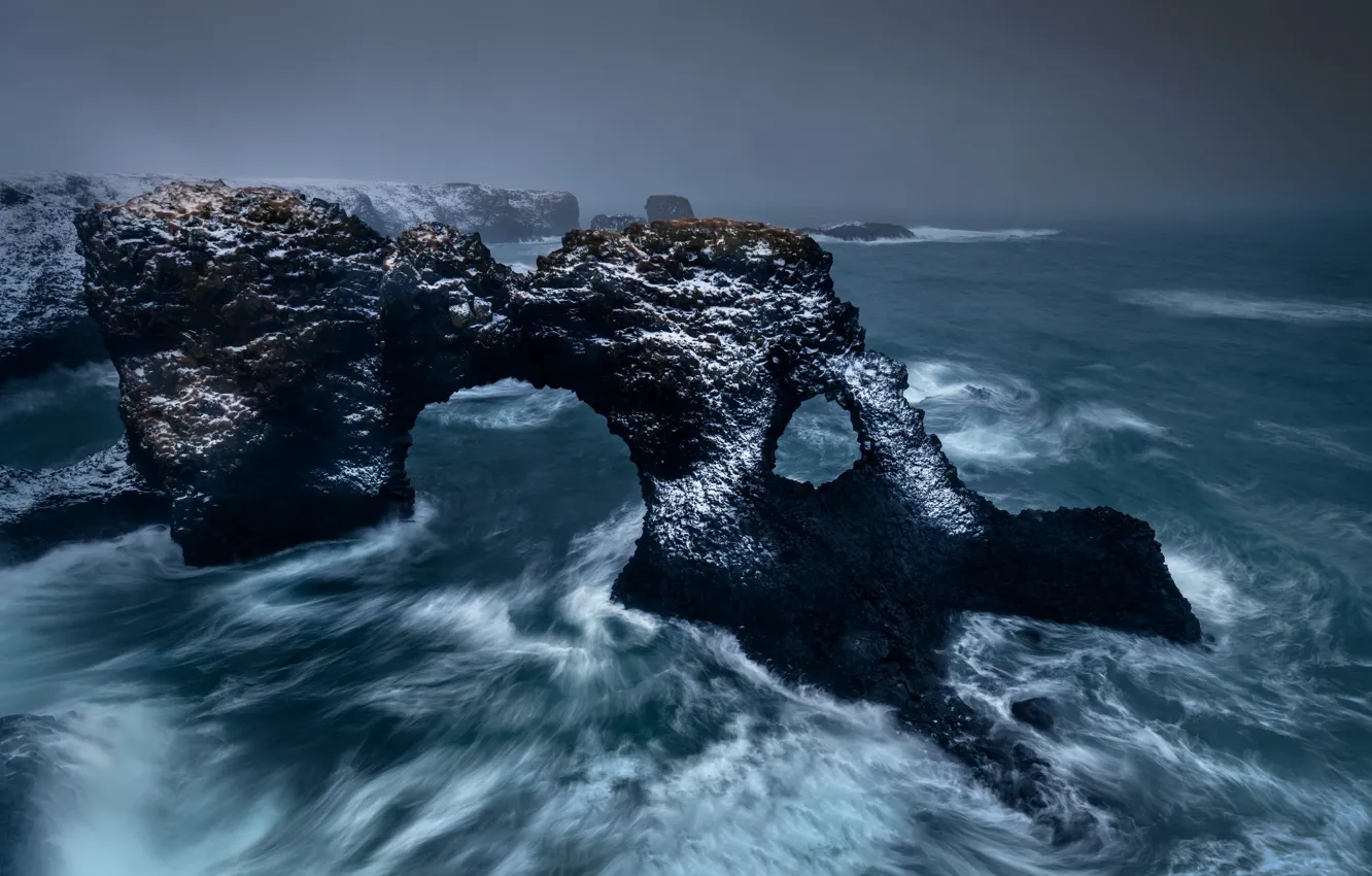Photo wallpaper sea, rocks, shore