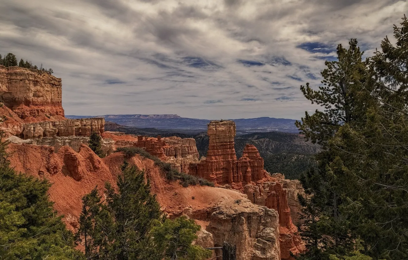 Photo wallpaper the sky, rocks, panorama