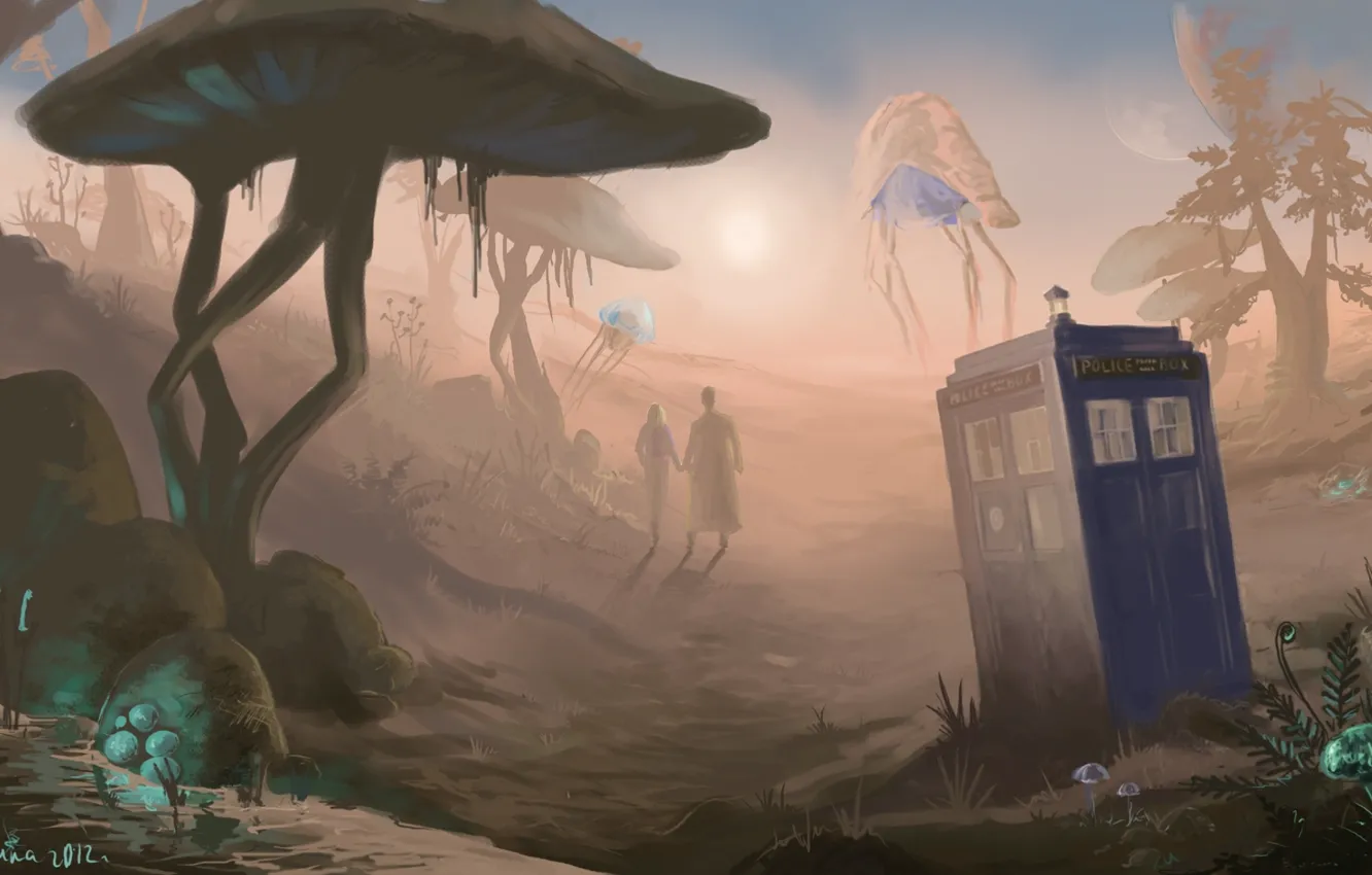 Photo wallpaper art, Doctor Who, art, Doctor Who, The TARDIS, The Elder Scrolls, Morrowind, TARDIS