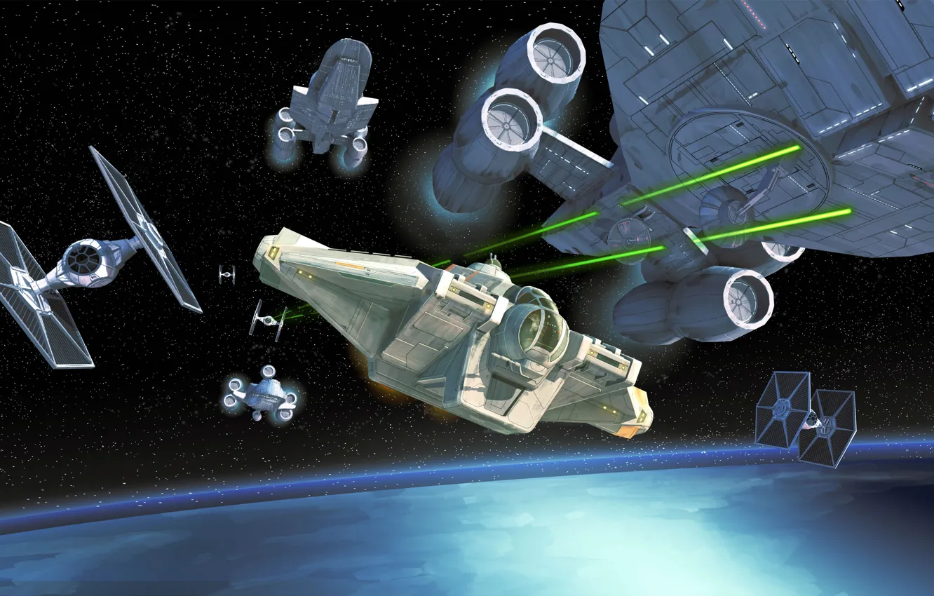 Photo wallpaper Star wars: Rebels, spaceship Ghost, Star Wars: Rebels, Animated series