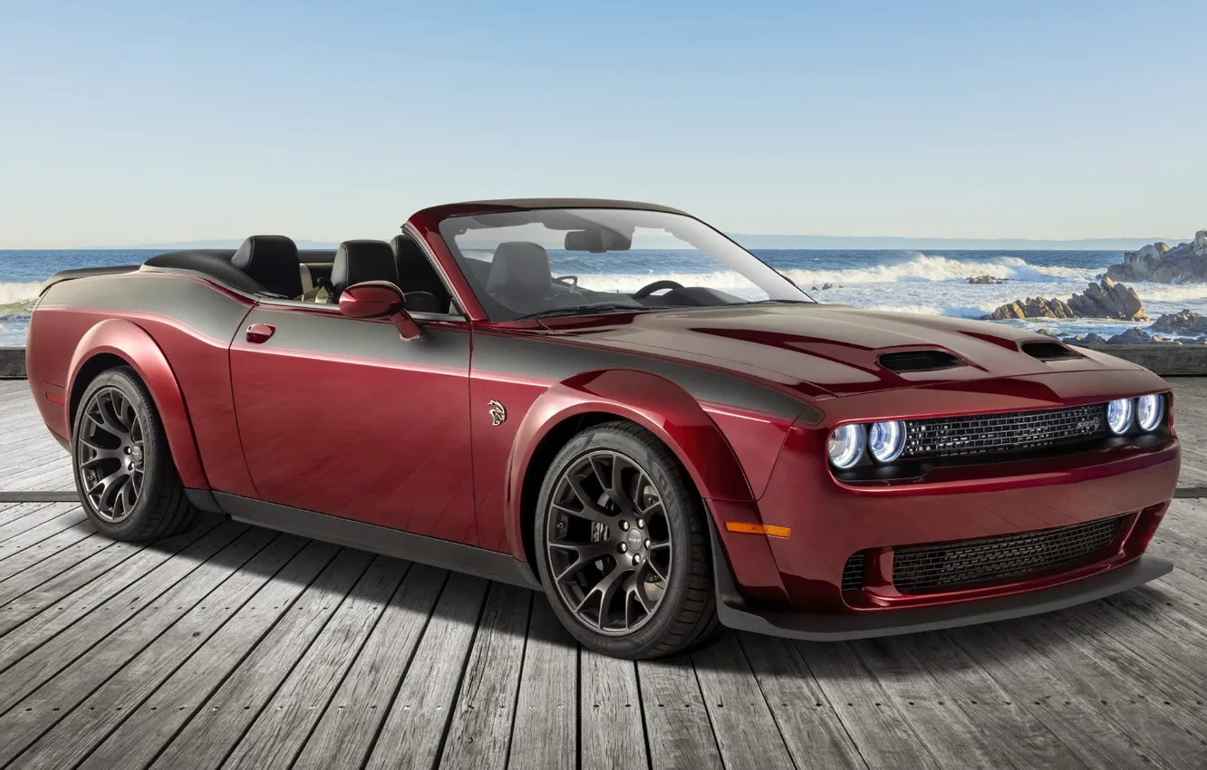 Photo wallpaper Dodge, exterior, Convertible, Challenger SRT, 2022, Hellcat widebody, Drop Top Customs