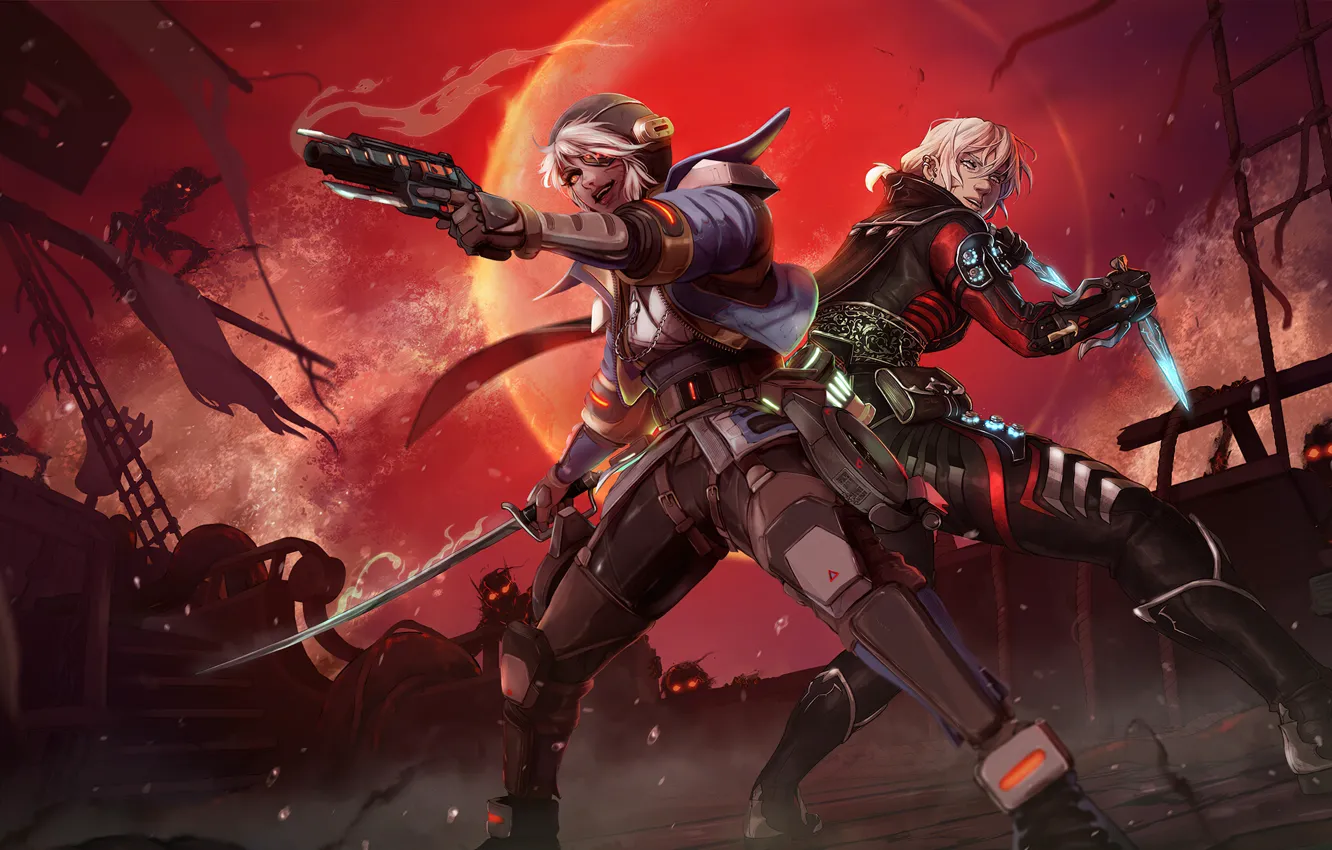 Photo wallpaper Wraith, Game Art, Apex Legends, Wattson, The ghost ship