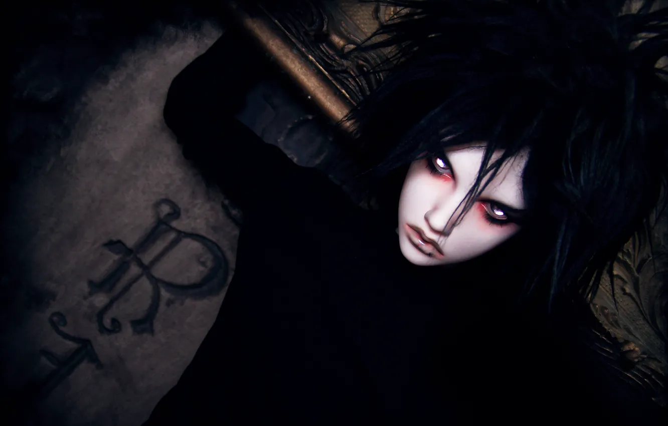 Photo wallpaper letters, doll, guy, Death Note, fan art, Beyond Birthday, the eyes of the God of …