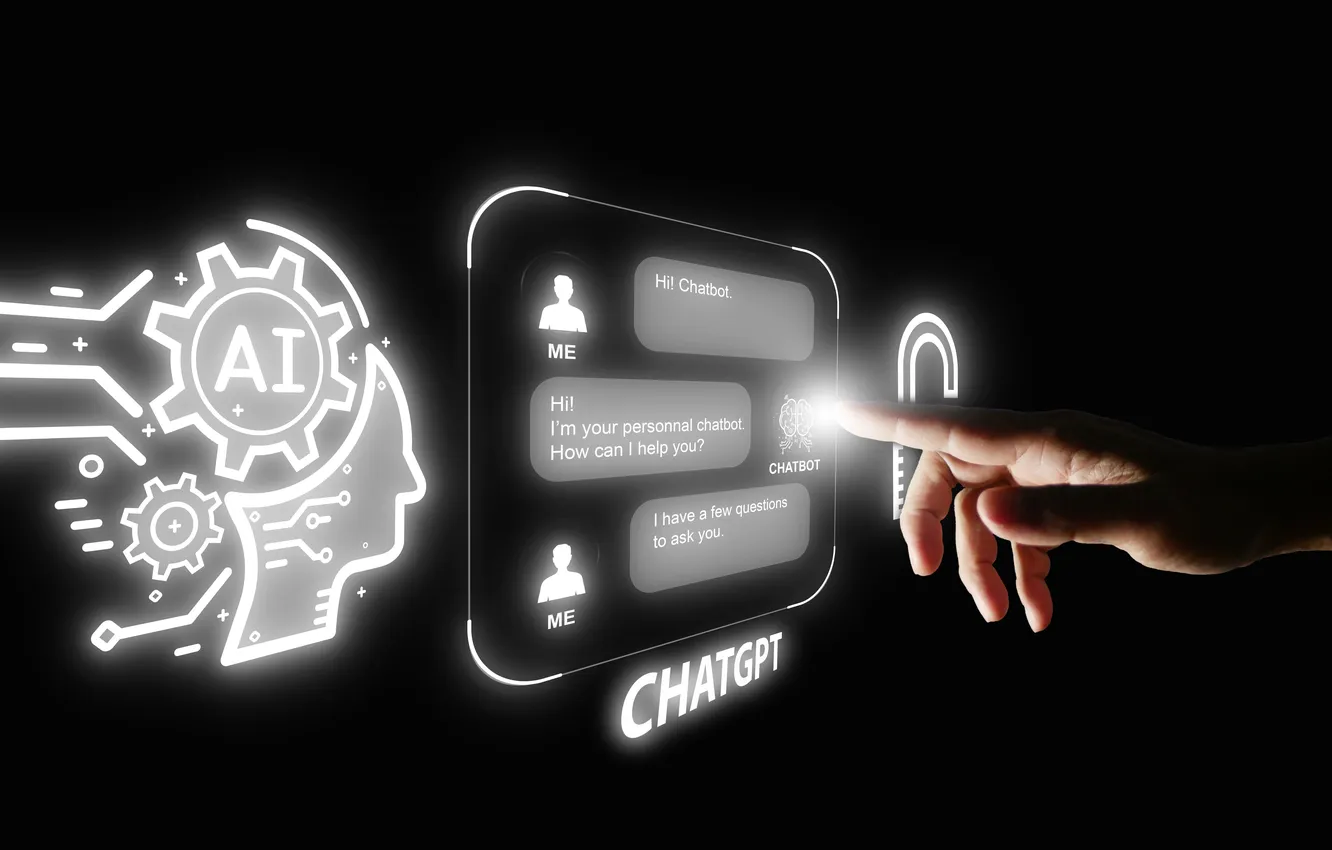 Photo wallpaper robot, modern, business, artificial, chat, intelligence, gpt