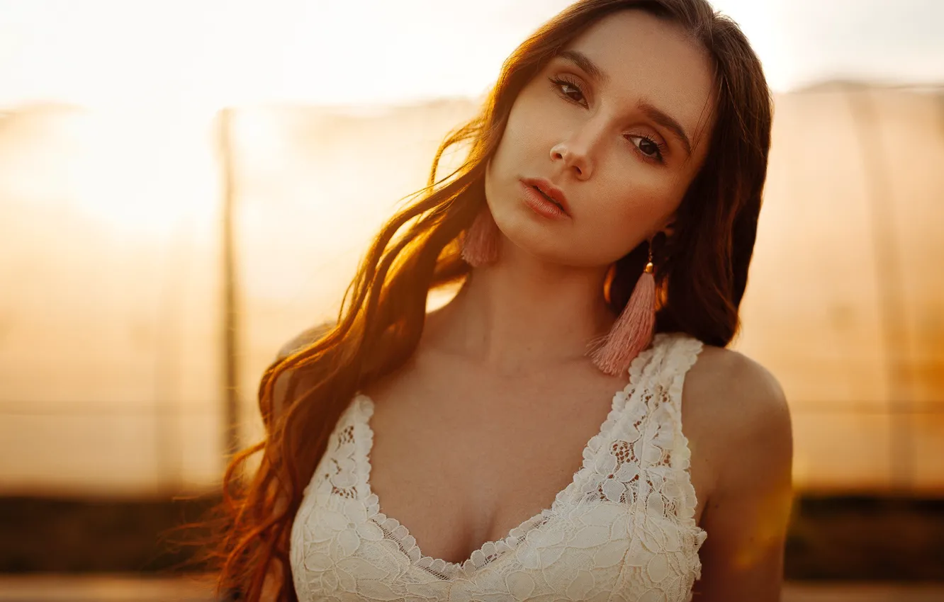 Photo wallpaper look, girl, face, portrait, long hair, kassio. epia