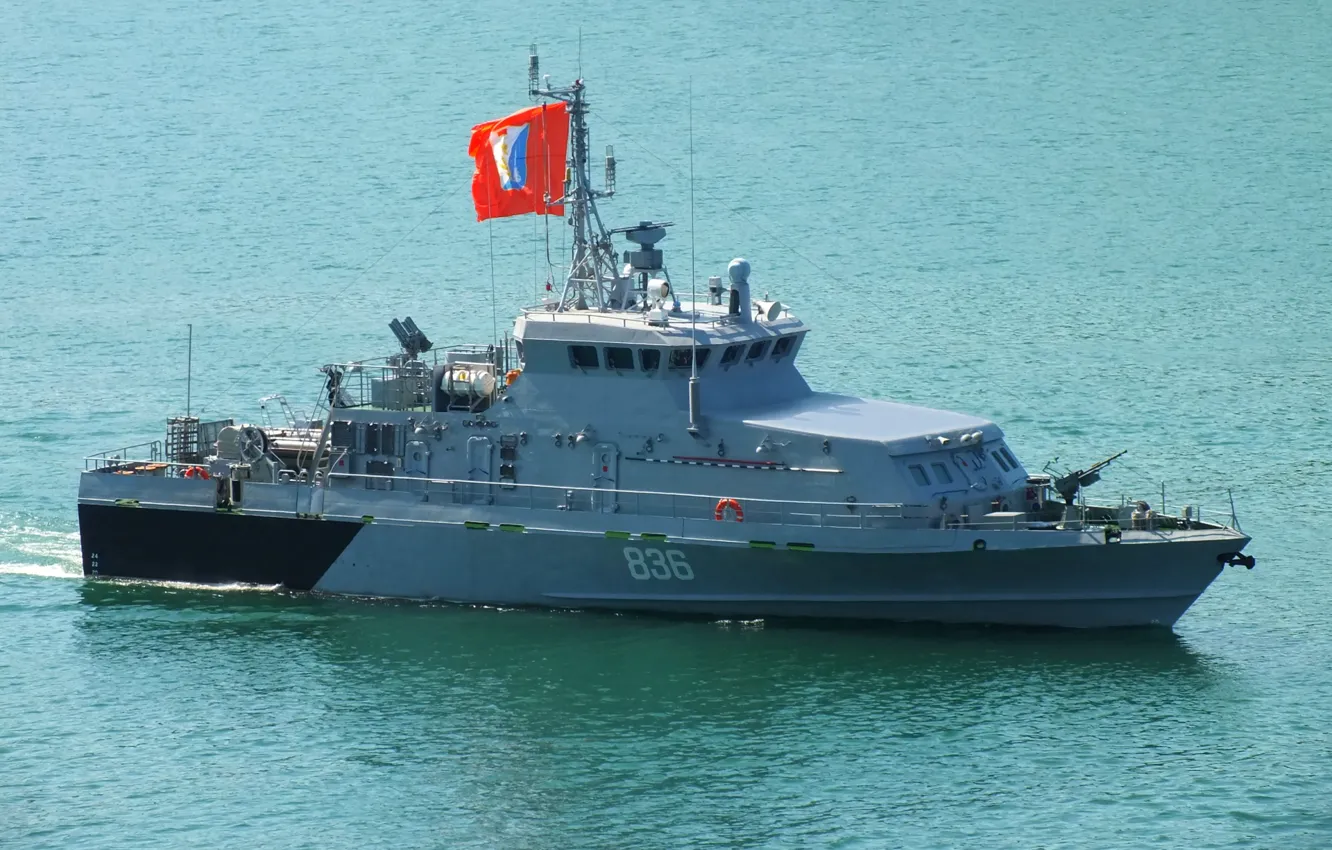 Photo wallpaper boat, Rook, flag of Sevastopol