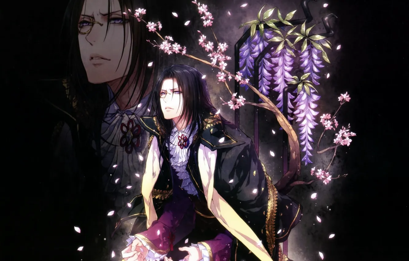 Photo wallpaper the game, anime, art, guy, queen of the flowers