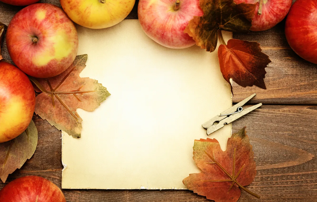 Photo wallpaper apples, leaf, fruit, fruits, apples