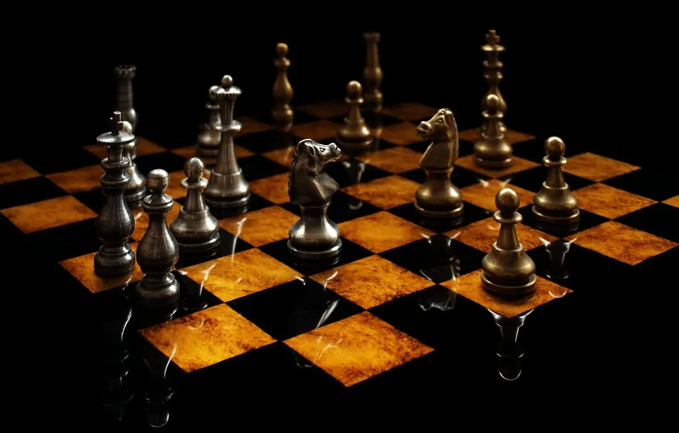 Photo wallpaper chess, Board, figure, chess