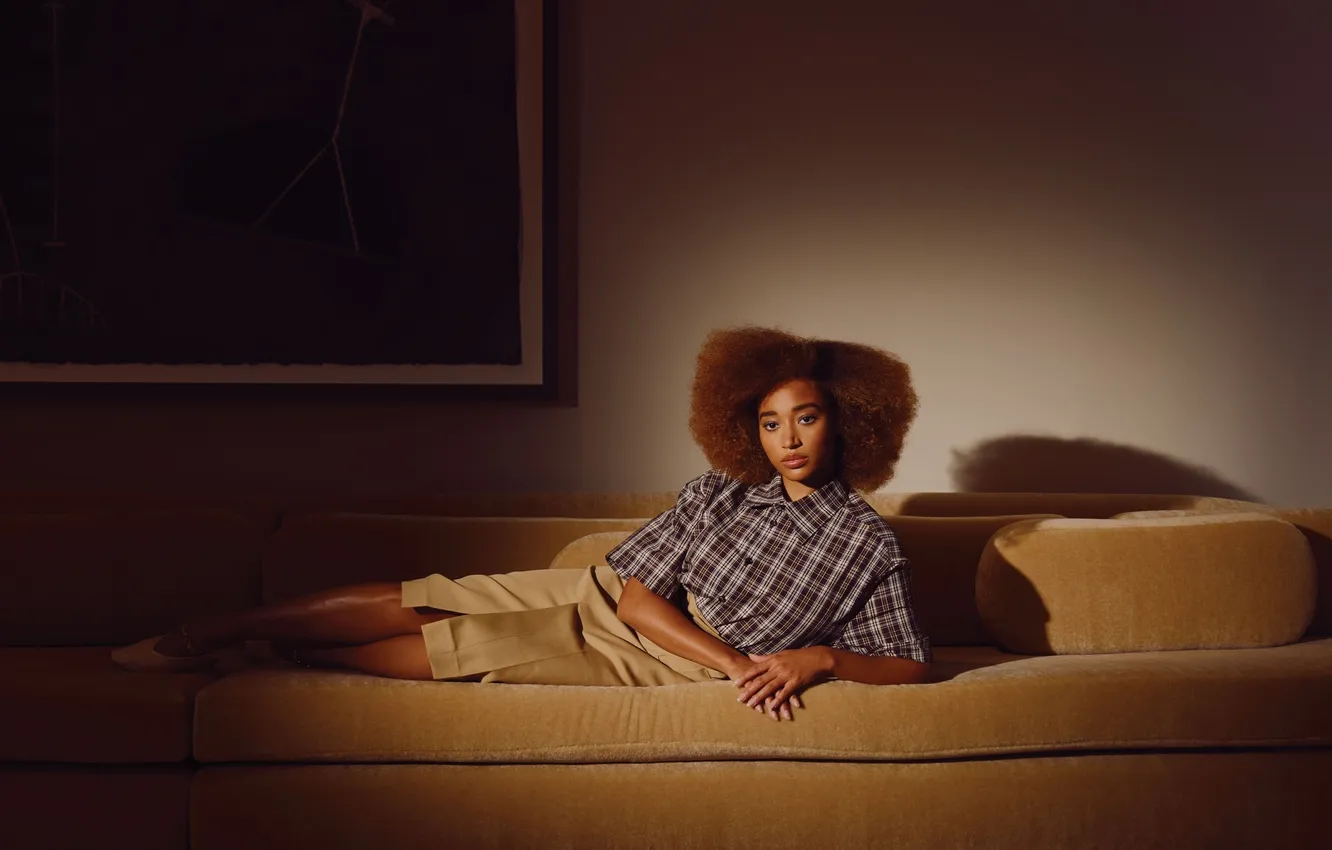 Photo wallpaper girl, interior, actress, attire, amandla Stenberg