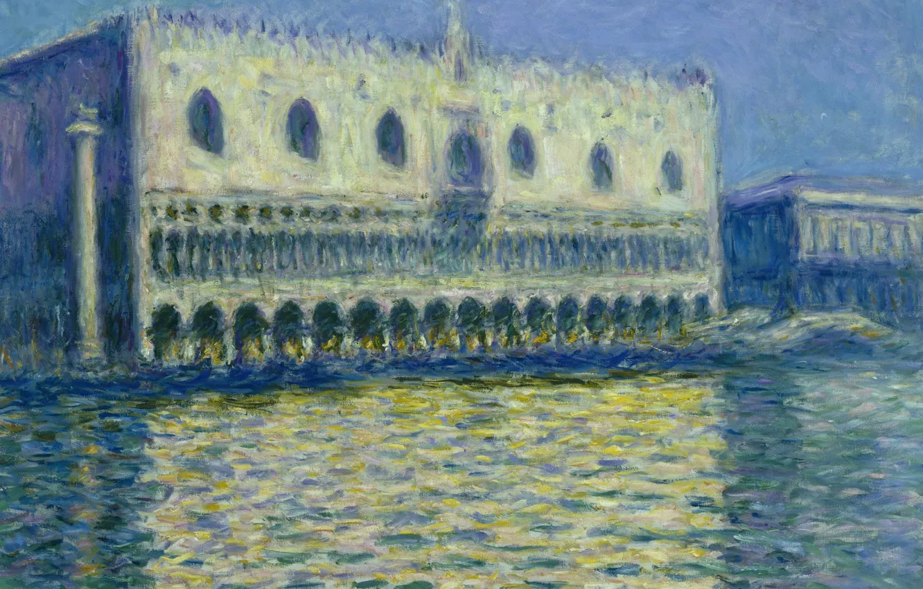 Photo wallpaper picture, Italy, Venice, the urban landscape, the Doge's Palace, Claude Monet
