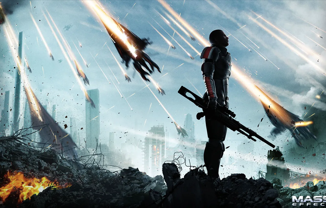 Photo wallpaper rpg, mass effect 3, the reapers, Shepard
