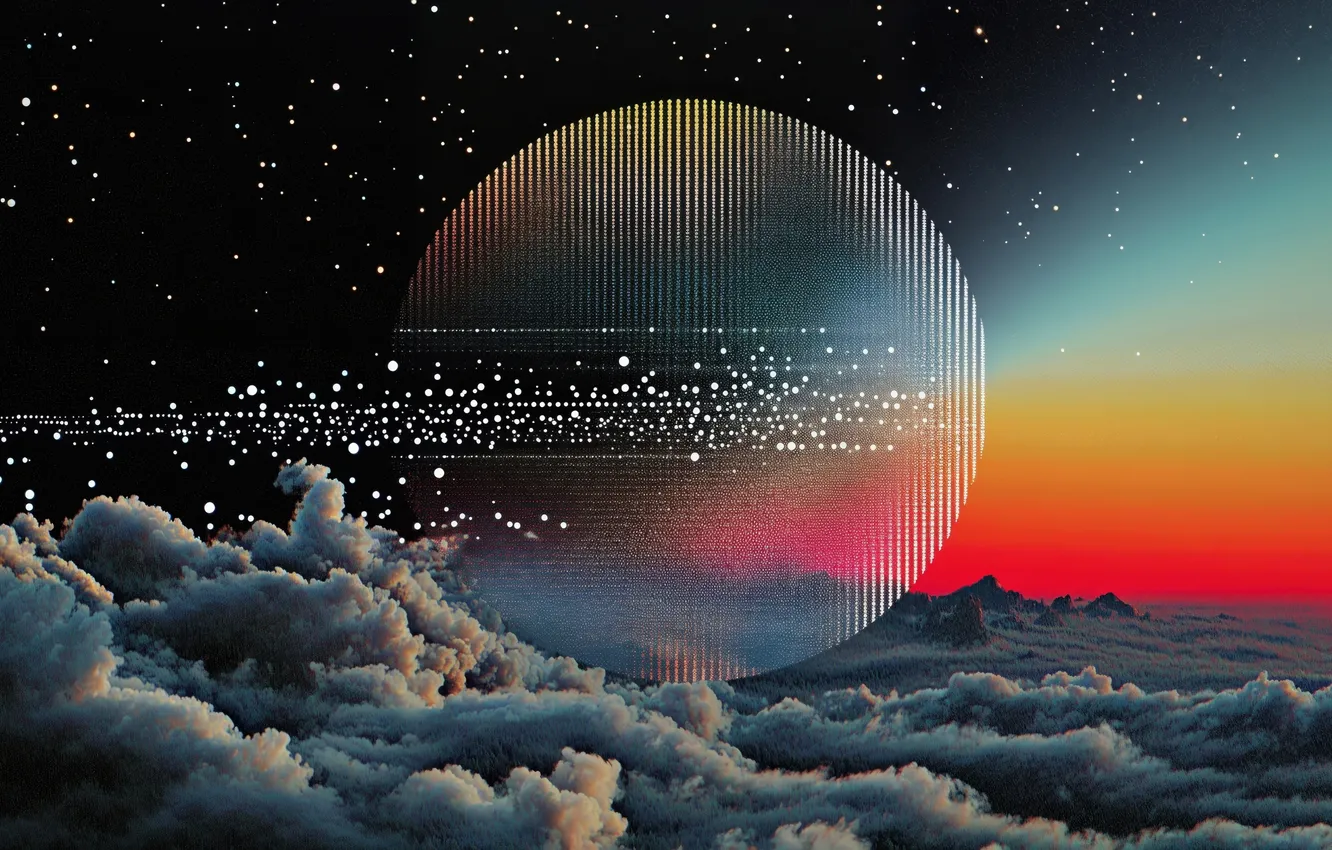 Photo wallpaper vintage, design, geometric, retrowave, aesth