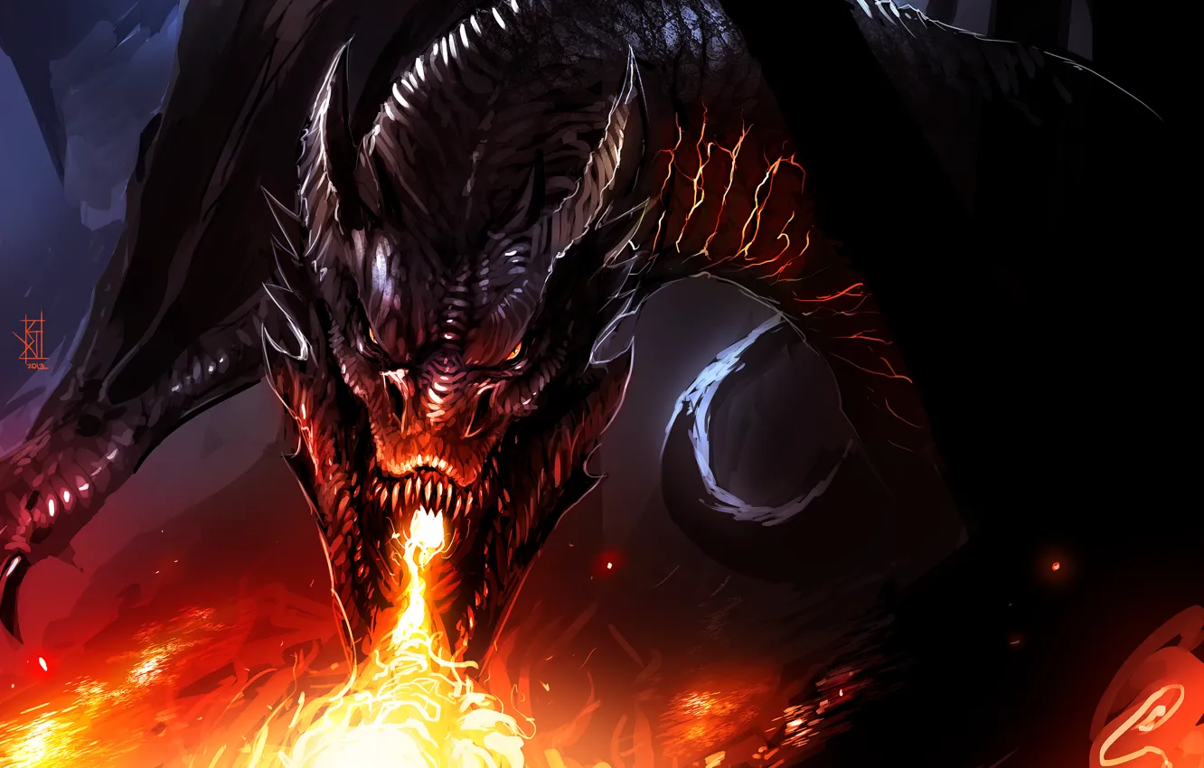 Photo wallpaper flame, dragon, Smaug, by TheRisingSoul