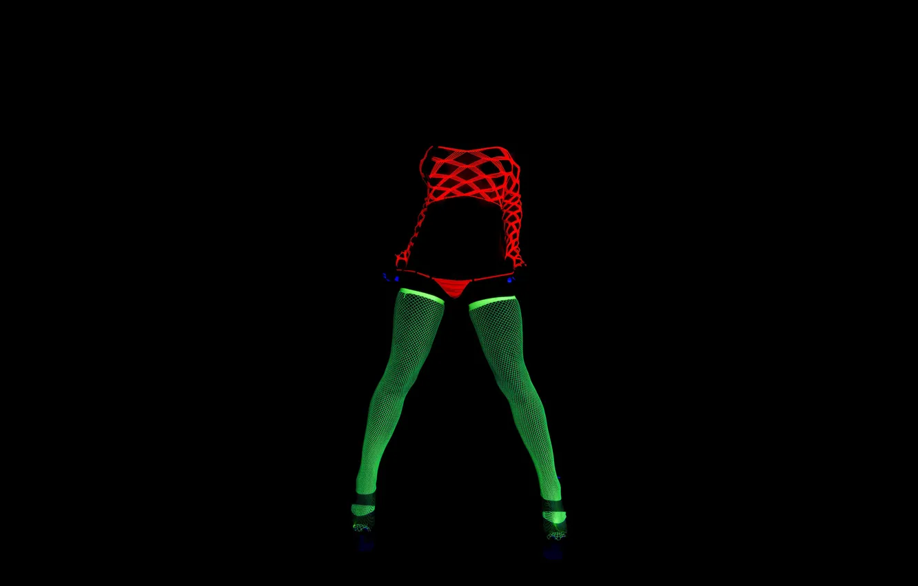 Photo wallpaper mesh, stockings, glows, Aleksa Nicole