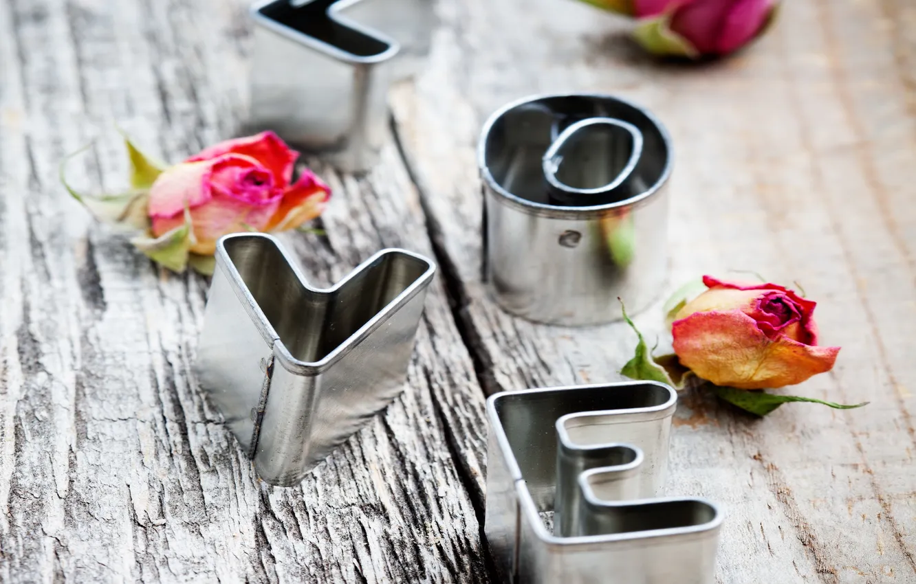 Photo wallpaper love, roses, love, rose, buds, wood, Dry, romance