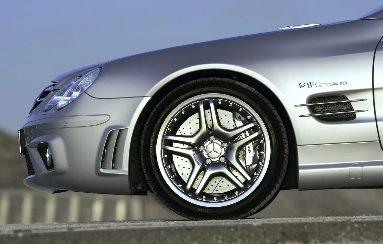 Photo wallpaper machine, macro, wheel, Mercedes, Benz, car Wallpaper
