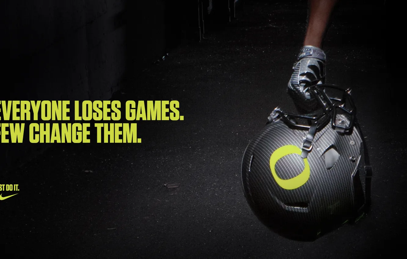 Photo wallpaper the inscription, Helmet, Oregon, motivation, Nike pro football