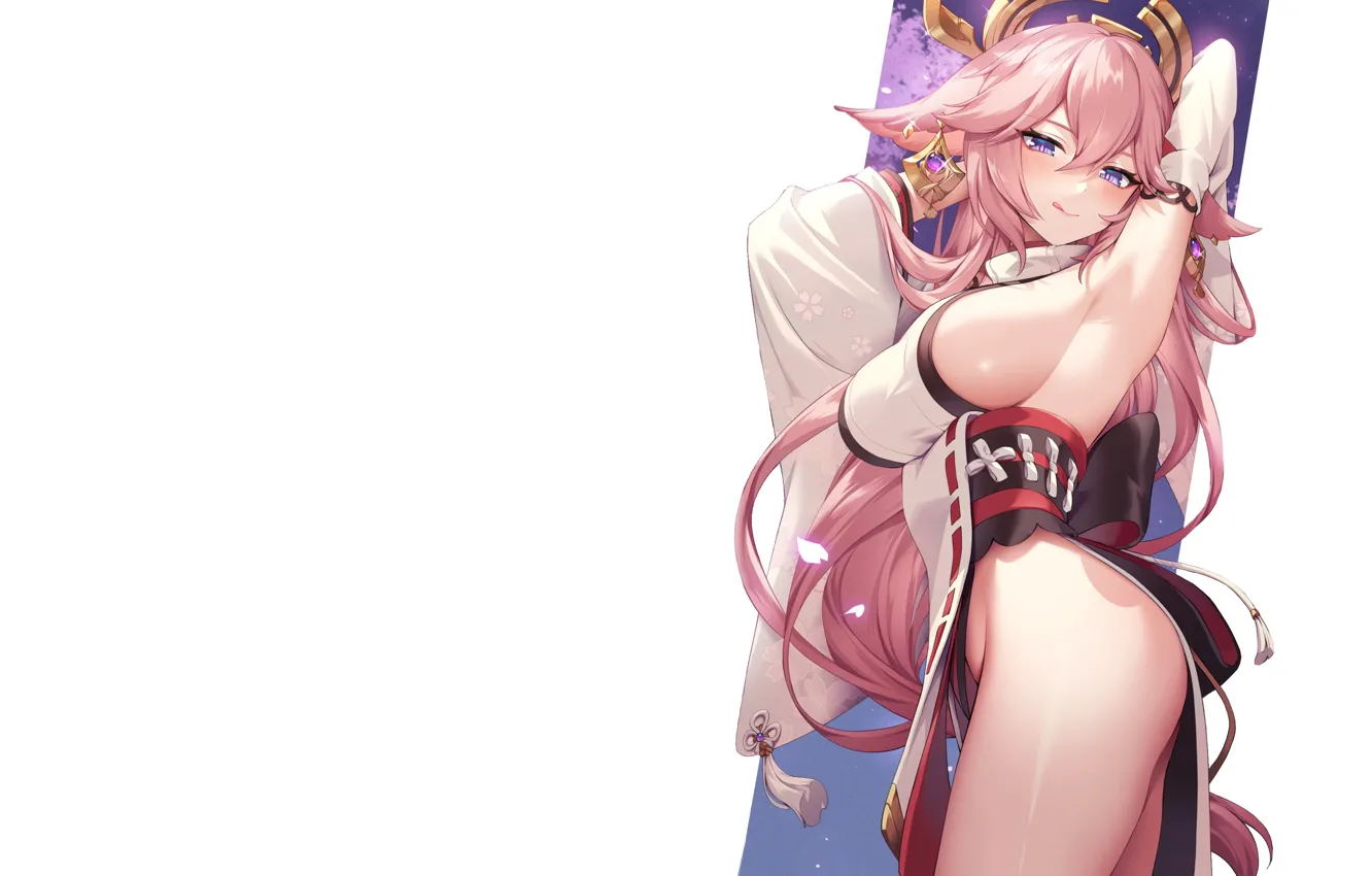 Photo wallpaper kawaii, girl, sexy, pink hair, boobs, pink, anime, babe
