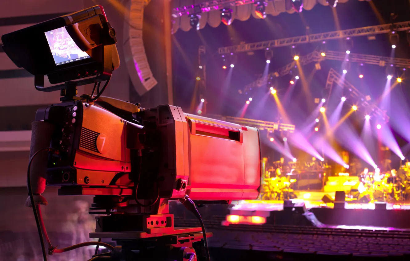 Photo wallpaper macro, lights, scene, blur, devices, concert, shooting, hall