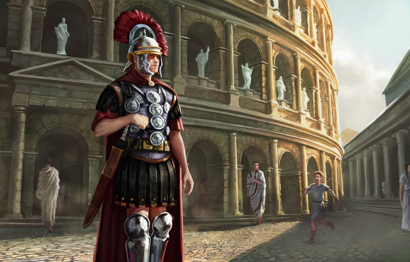 Photo wallpaper Figure, Colosseum, Centurion, Ancient Rome, The Roman army
