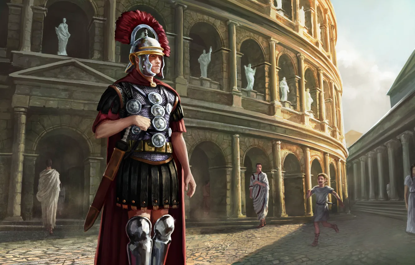 Photo wallpaper figure, Colosseum, Centurion, ancient Rome, The Roman army