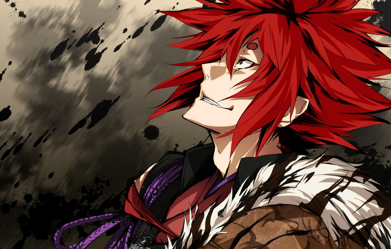 Photo wallpaper drops, art, profile, blots, red, guy, g yuusuke, game cg