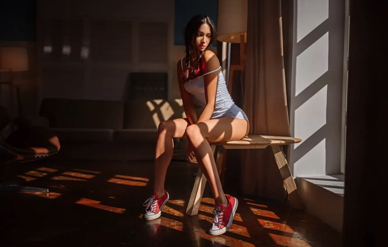 Photo wallpaper girl, sneakers, legs, Gennady Limonov
